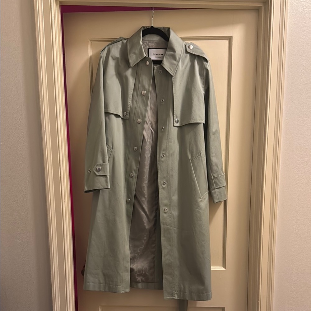 Coach Sage Green Trench Coat